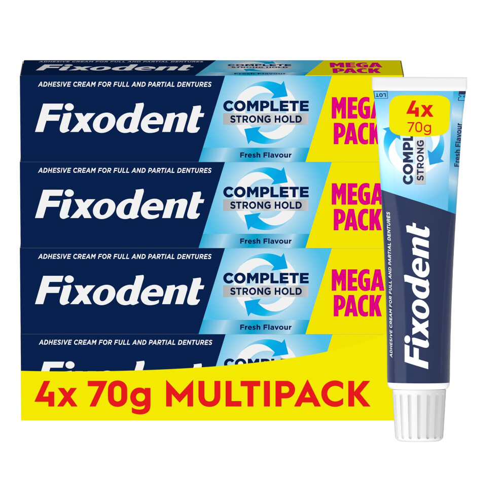 Fixodent Complete Denture Adhesive, Fresh Flavour 70G (Pack Of 4)