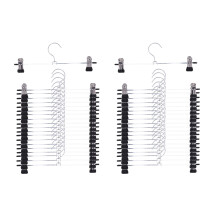 Pant Hangers Skirt Hangers with Clips 40 Pack Metal Trouser Clip Hangers for Space Saving, Ultra Thin Rust Resistant