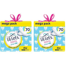 Lil-Lets Teens Day Pads X 70, Petite Towels for Girls & Teenagers, wit