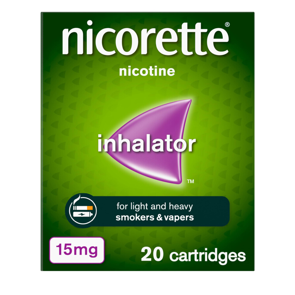 Nicorette 15Mg Inhalator (20 Cartridges), Discreet & Convenient Nicotine Inhaler For Quitting Smoking With Replaceable Cartridges, Quit Smoking Aid O