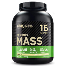 Optimum Nutrition Serious Mass Protein Powder High Calorie Mass Gainer with Vitamins, Creatine and Glutamine, Vanilla, 8 Servings, 2.73 kg, Packaging