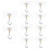 Adhesive Ceiling Hooks,10Pack Ceiling Hanger Hooks,Sticky Ceiling Hooks Hold 5kg,Hooks for Hanging Plants,Lanterns 1