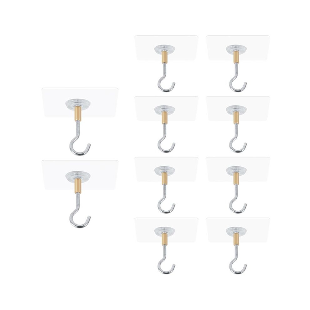 Adhesive Ceiling Hooks,10Pack Ceiling Hanger Hooks,Sticky Ceiling Hooks Hold 5Kg,Hooks For Hanging Plants,Lanterns 4711262559095