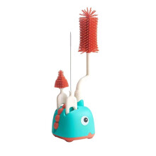 Spazzola per Biberon In Silicone Spazzola per La Pulizia Speciale Scolapiatti per Neonati Manico Lungo Risciacquare Set per La Pulizia del Capezzolo A