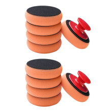 12Pcs Car Wax Wash Polish Pad Sponge Cleaning Foam Kit Microfiber Applicator Pads with Gripper Handle Car-Styling