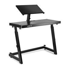 Vonyx Portable DJ Booth, Adjustable DJ Laptop Stand with Mixer