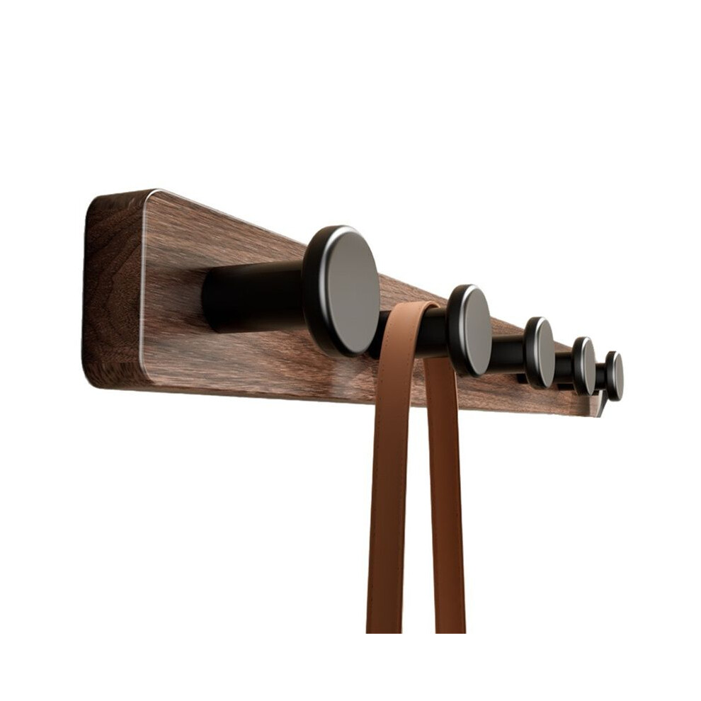 Walnut Solid Wood Space Aluminum No-Drill Black Walnut Coat Hooks For Hallway Hanging, Hat Hooks, Bathroom Hangers. 4712591328826