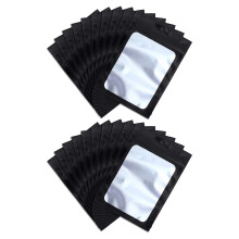 400 Pieces Resealable Food Storage Bags with Clear Window Coffee Beans Packaging Pouch (Black, 2.4 x 4 Inch)