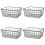 4X Hollow Iron Wired Basket, Storage Baskets Metal Basket Without Interlining Bathroom Kitchen Organizer Black 2
