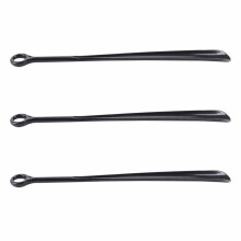 3X 18.5Inch Plastic Extra Long Handle Shoe Horn Shoehorn Flexible Easy Sturdy Slip Aid, Black