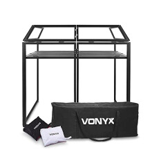 VONYX DB3 Mobile DJ Stand with Aluminium Shelf, Lightweight Foldable