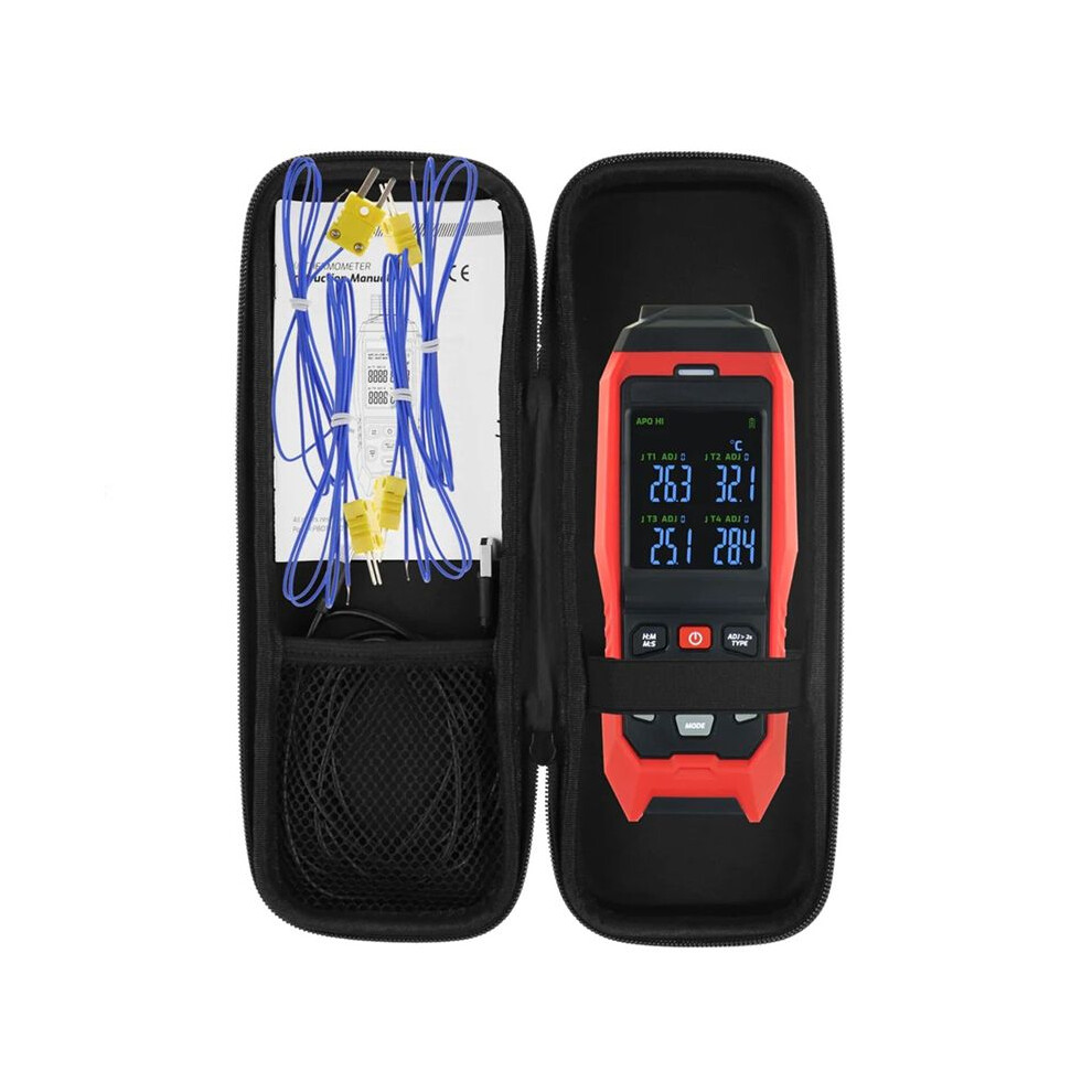 Thermocouple Thermometer 4 Channels Data Logger Thermometer K Type Temperature Logger with Alarm and Data Logging