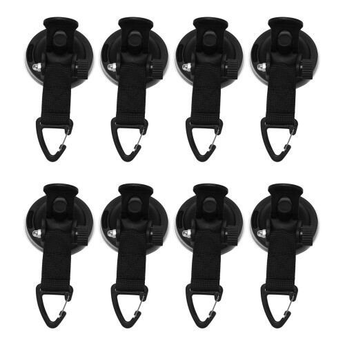 8Pcs Suction Cup Anchor Securing Hook Tie Down,Camping Tarp As Car Side Awning, Pool Tarps Tents Securing Hook Universal