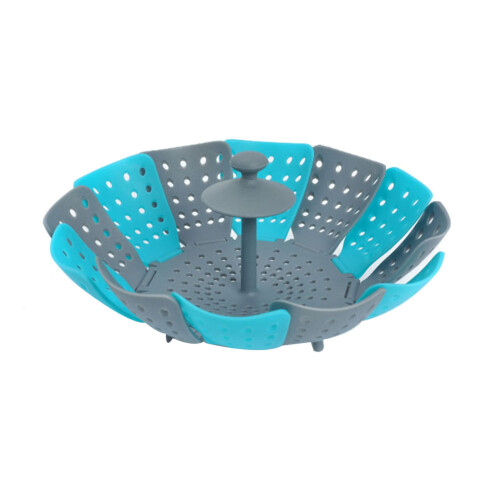 Scolapiatti Pieghevole Lotus Steamer Frutta e Verdura Steamer Scolapiatti Blu
