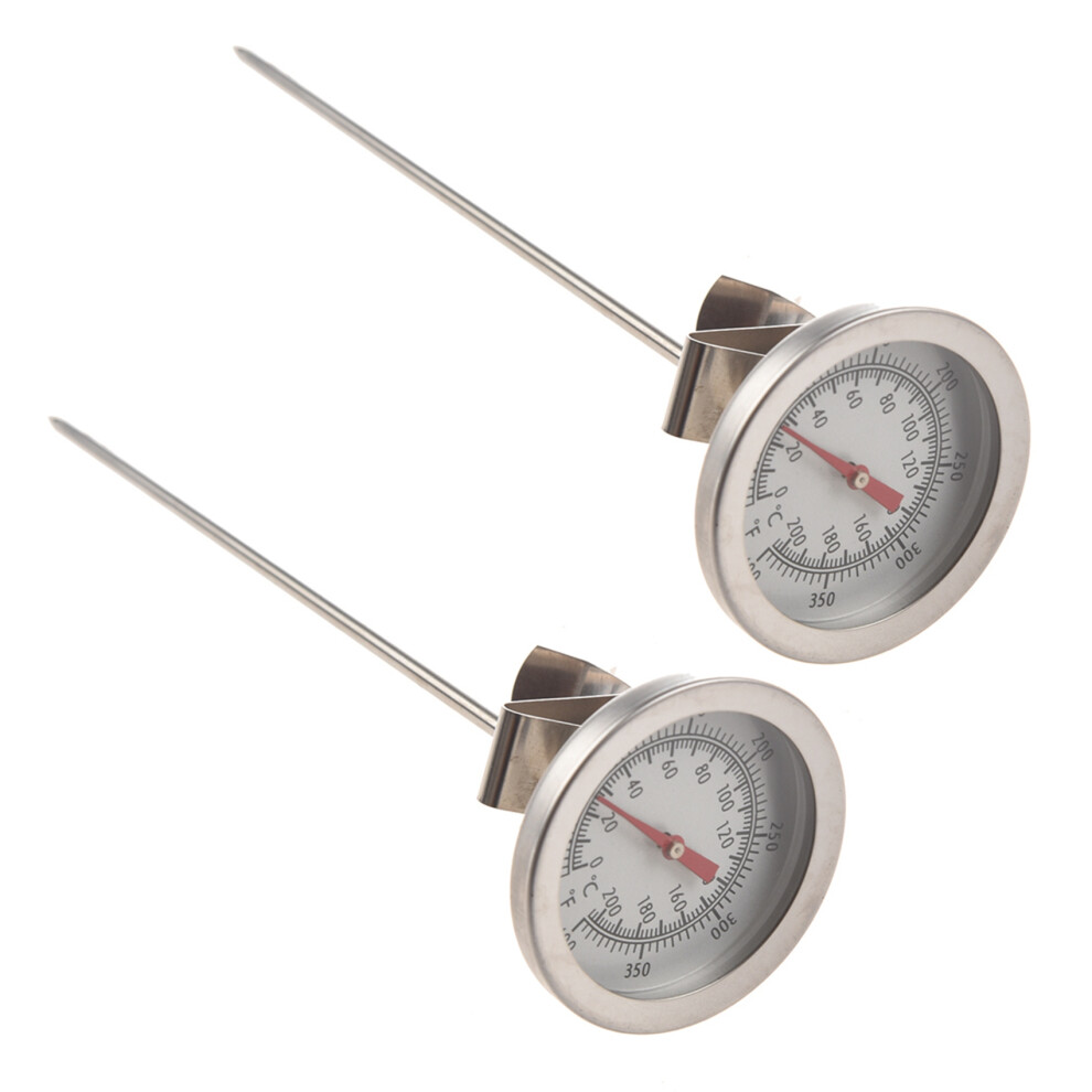 2X Thermometer Gauge Stainless Steel for Cooking Food 200 Celsius