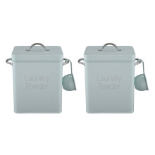 2X 3L Beautiful Powder Laundry Powder Boxes Storage with Scoop Green