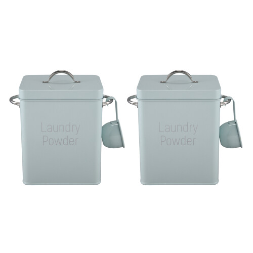 2X 3L Beautiful Powder Laundry Powder Boxes Storage with Scoop Green 1