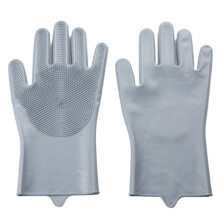 10PCS Washing Cleaning Gloves Convex Point Silicone Multi Purpose Gloves for Pet Cleaning Kitchen Washing Tools Grey