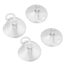 40 x Suction Cups Clear Plastic Cups with Metal Hooks Window Decoration Cabinet Sucker Perfect for Christmas Decorations