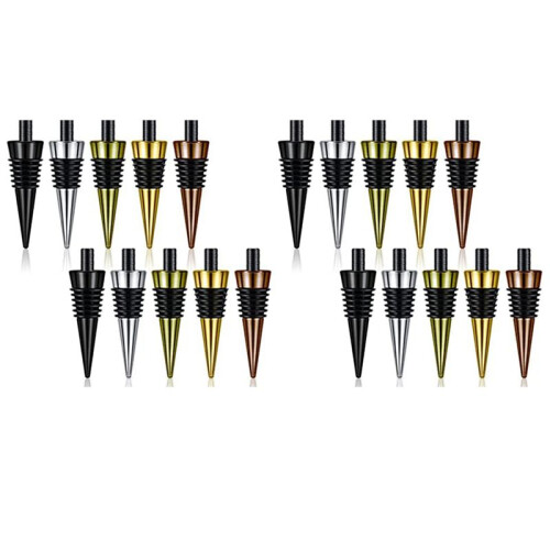 20 Pieces Blank Bottle Stopper with Threaded Post Metal Wine Stopper Inserts Set Hardware for Wood Turning DIY Project