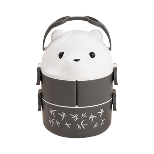 Stackable Bento Box Portable Leak Proof Bento Box Japanese Style Double-Layer Bento Box White 1