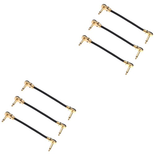 6Pièces Câbles De Patch Métal Droit-Angle Multi Usage Musicien 2