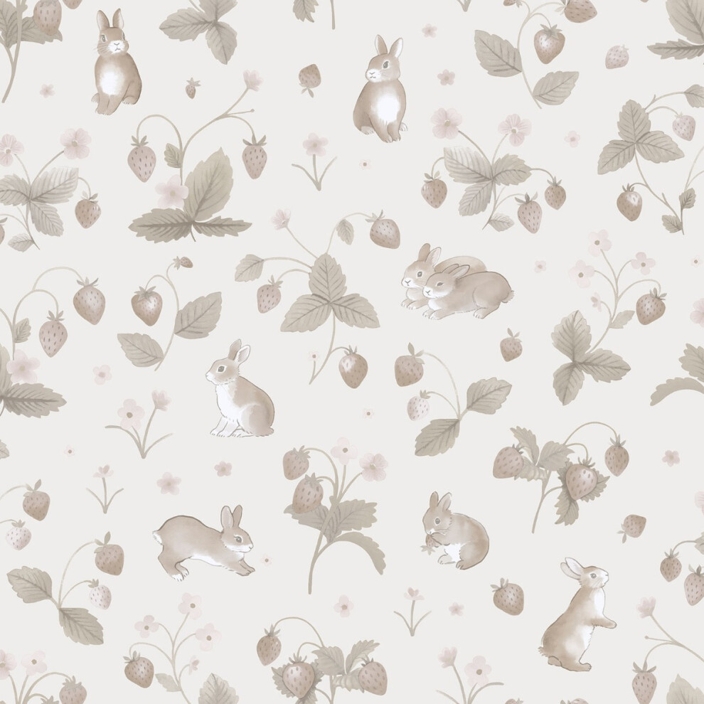 (Neutral) Bunnies & Berries Wallpaper Holden 5022976141438