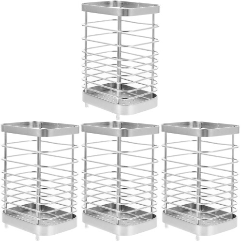 4Pcs Compact Silver Utensil Holder Chopstick Drying Rack for Kitchen 2