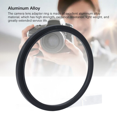 Aluminum Alloy Black Filter Adapter Ring 55-58mm Step Up Converter 2