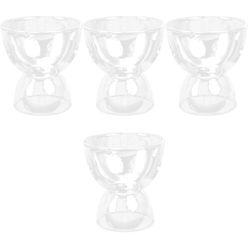 4Pcs Clear Mixed Drinks Cups High Base Ice Cream and Parfait Server 2