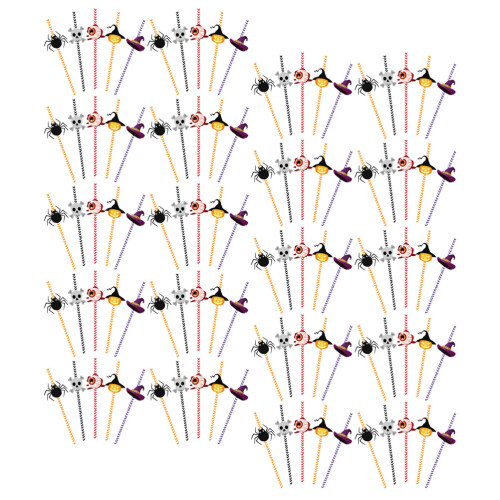 2 Sets Halloween Drinks Accessories Party Straw Drinking Straws For 2