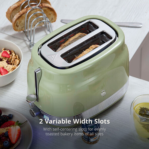 Swan Swan Retro Revive Green 2 Slice Toaster 2