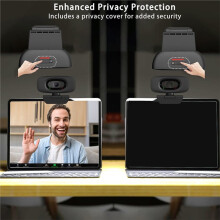 4K USB Webcam with Autofocus, 8MP30fps, Slide Privacy Cover, Mic, Tripod, for Zoom, Streaming, Video Call, PC/