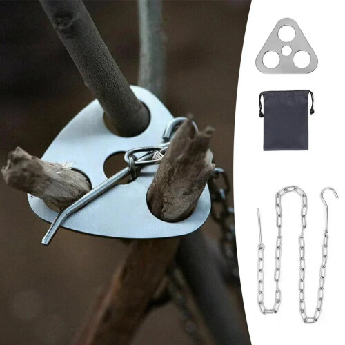 1pc Camping Hanging Tripod W/ Bag Pot Rack 2