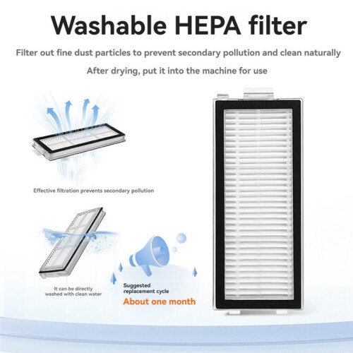HEPA Filter Replacement for  Qrevo Curv 2 Flow Robot Vacuum Cleaner Accessories Washable Filter 12PCS 2