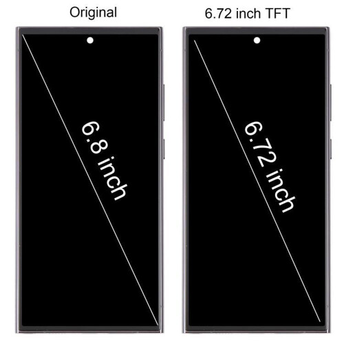 (silver) For Galaxy S23 Ultra 6,72 tommer TFT LCD med ramme 1