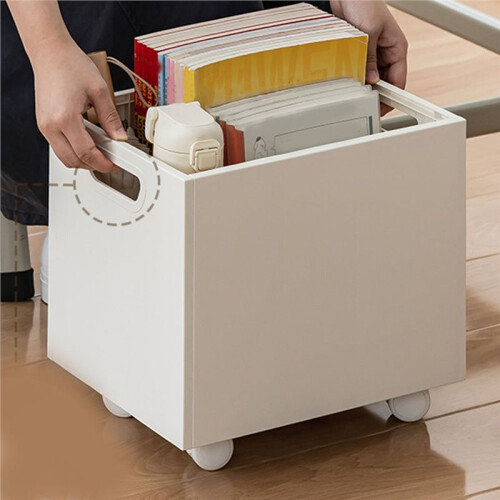 Book Box Book Storage Box with Side Handles Stackable 50kg Load Bearing Multifunctional Use File Storage Bins