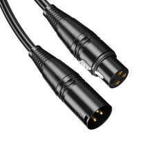 Male to Female XLR Audio Cable 6m Black PVC Sheath for Microphones