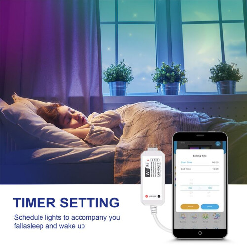 RGB Led Light Strip Voice Control Work with Alexa &  Home, WIFI Wireless  Controller with Free App Via IOS Or Android