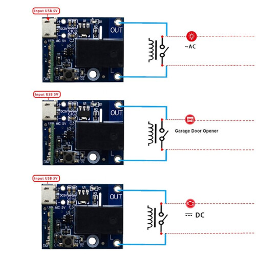Wifi    5V USB Control 2.4G 1 Channel Wireless Relay Receiver Module for LED Lights 1