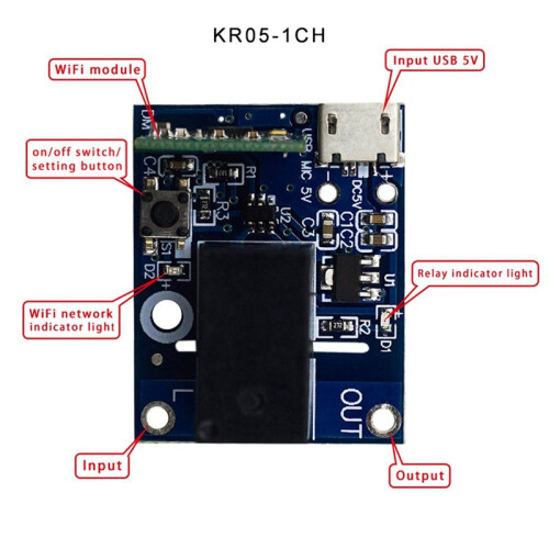 Wifi    5V USB Control 2.4G 1 Channel Wireless Relay Receiver Module for LED Lights 2