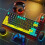 129 Keys Cyberpunk Keycap Set, Profile,Side-Engraved, Translucent PBT Keycaps,Custom Adapted for  Keyboards 6