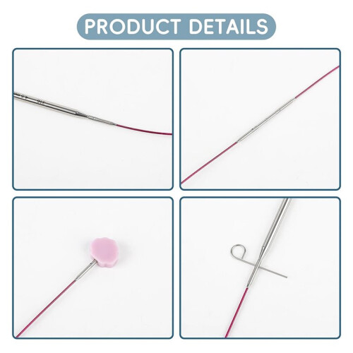 4.5 Inch Lace Interchangeable Circular Knitting Needle Set, Sizes US 1, 1.5, 2, 2.5, 4, 5, 6, 7 Interchangeable 1