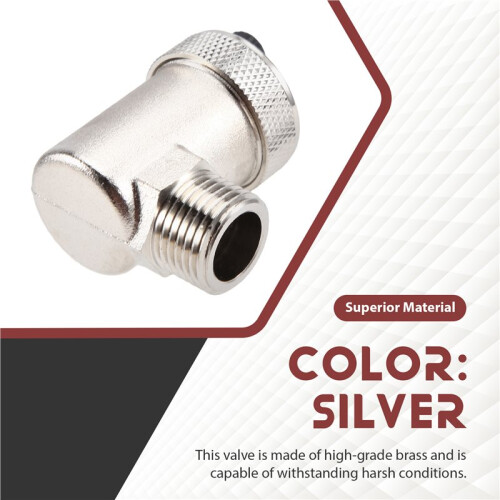 Automatic Quick Bleeder G1/2 Brass Bleed Valve Bleeder External Thread Pressure Relief Valve for Water Heating HVAC 2