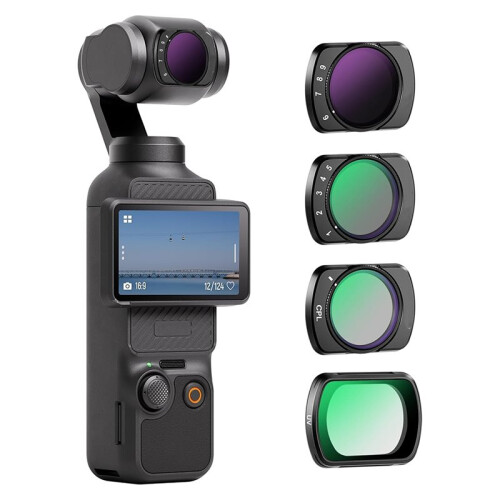 Magnetic Variable ND&UV&CPL Filter Set for  OSMO Pocket 3 Creator Combo Accessories, Action Camera Filters 4 Pack 1