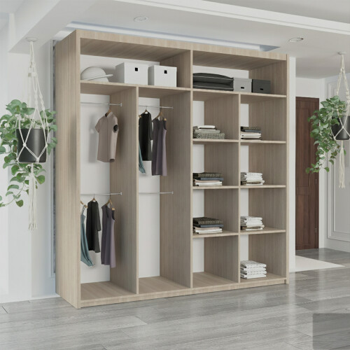 (Oak, 203cm) Winnipeg Modern Sliding Wardrobe 2