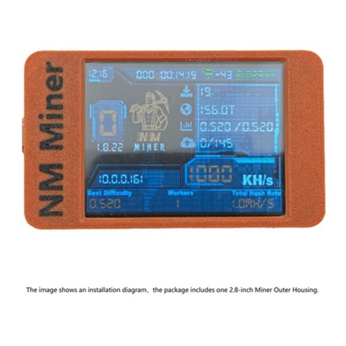NMMiner Nerdminer+ Gabinete para Minerador Impressão 3D ESP32, Cobertura Externa para Placa-Mãe com Tela Inteligente de 2,8 Polegadas 1