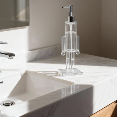 Nutcracker Soap Dispenser, Clear Acrylic Nutcracker Soap Dispenser, Decorative Soapdispenser, Refillable Soaps Bottle 1