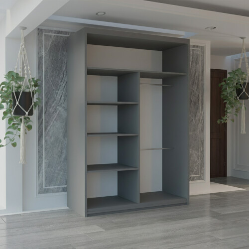 (Grey, 120cm) Winnipeg Modern Sliding Wardrobe 2