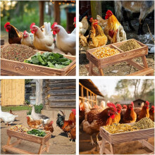 Chicken Feeders with Picnic Table,Chicken Feeder,Mesh Bottom Keeps Food Fresh and Dry for Wild Birds,Ducks & Squirrels